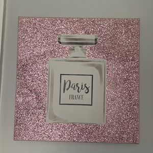 Canvas wall art pink glitter